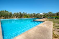 Gran piscina ideal para la familia y jardín con césped